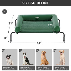 RRPETHOME large elevated bed frame and mesh detail highlight durability and airflow.