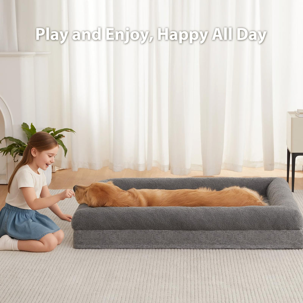 RRPETHOME non-slip bottom keeps bed from sliding on floors.