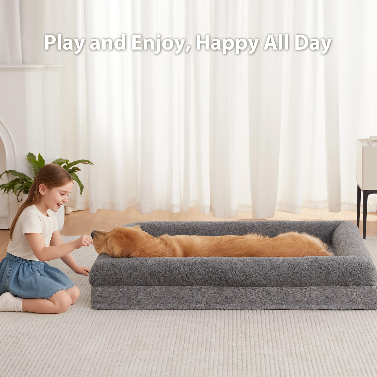 RRPETHOME easy-assemble dog bed unfolds into a cozy sofa quickly