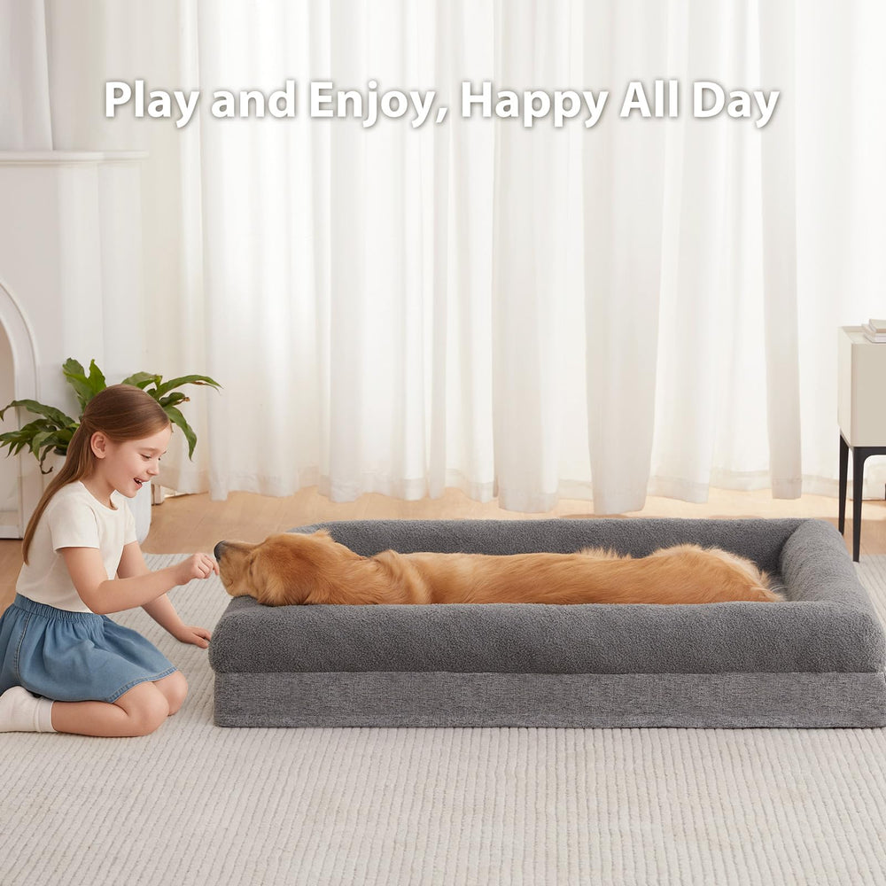 RRPETHOME easy-assemble dog bed unfolds into a cozy sofa quickly