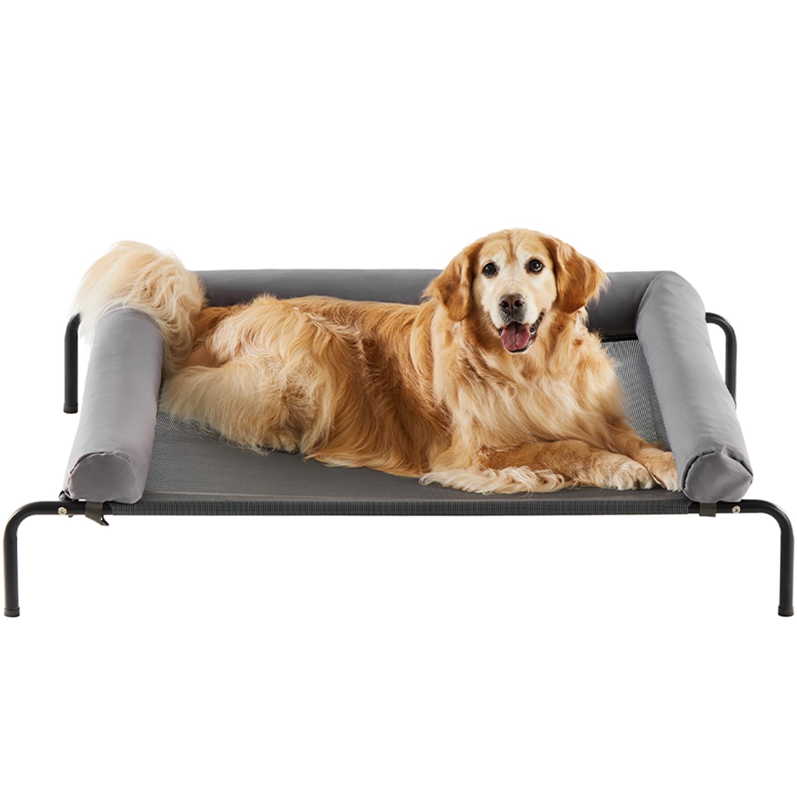 RRPETHOME Large Elevated Cooling Dog Bed demonstrates quick assembly and reliable stability for big dogs.