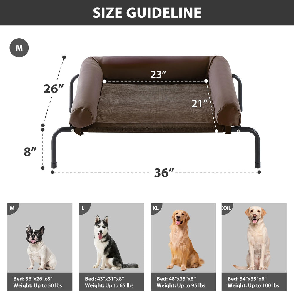 RRPETHOME large elevated cooling dog bed pillow shows removable head and neck support