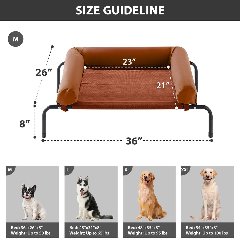 RRPETHOME dog bed side view shows raised rim for head and neck support.