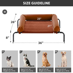 RRPETHOME dog bed side view shows raised rim for head and neck support.