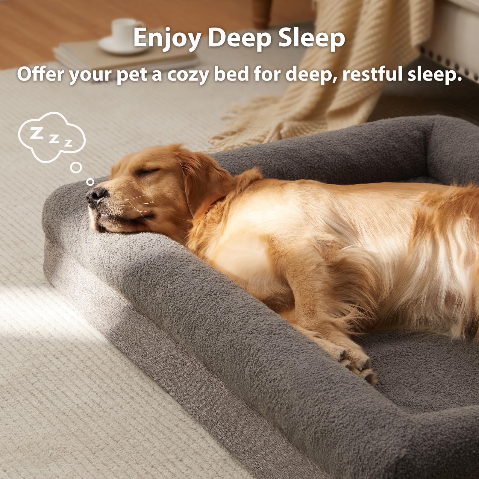 RRPETHOME orthopedic dog bed features egg crate foam to support joints and comfort