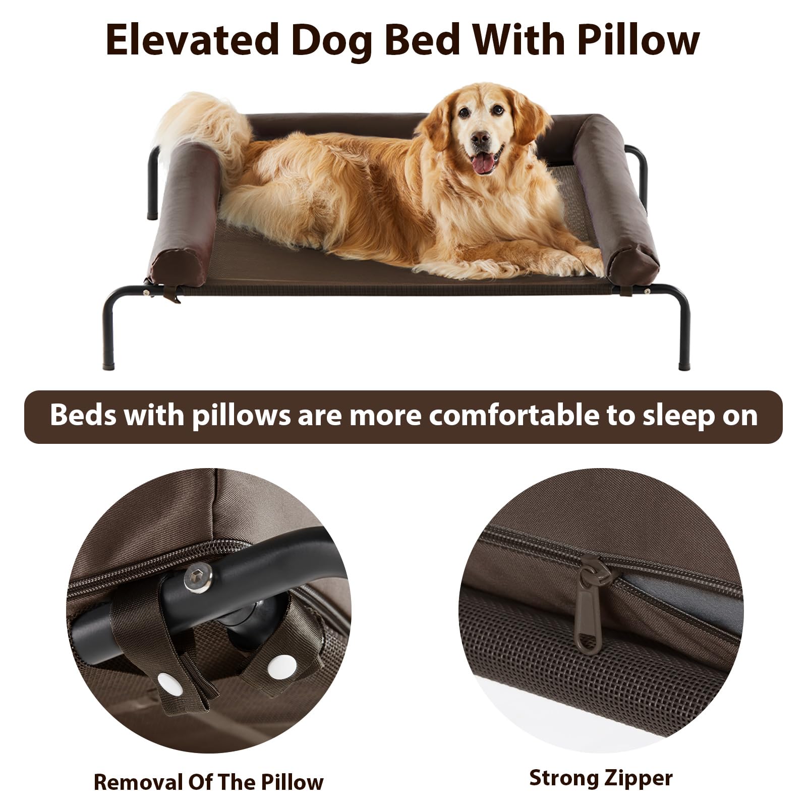 RRPETHOME portable bed in easy-assembly setup, convenient for travel and camping