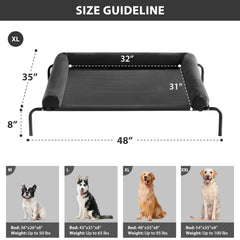 RRPETHOME U-shaped pillow elevated dog bed provides neck support for curled resting.