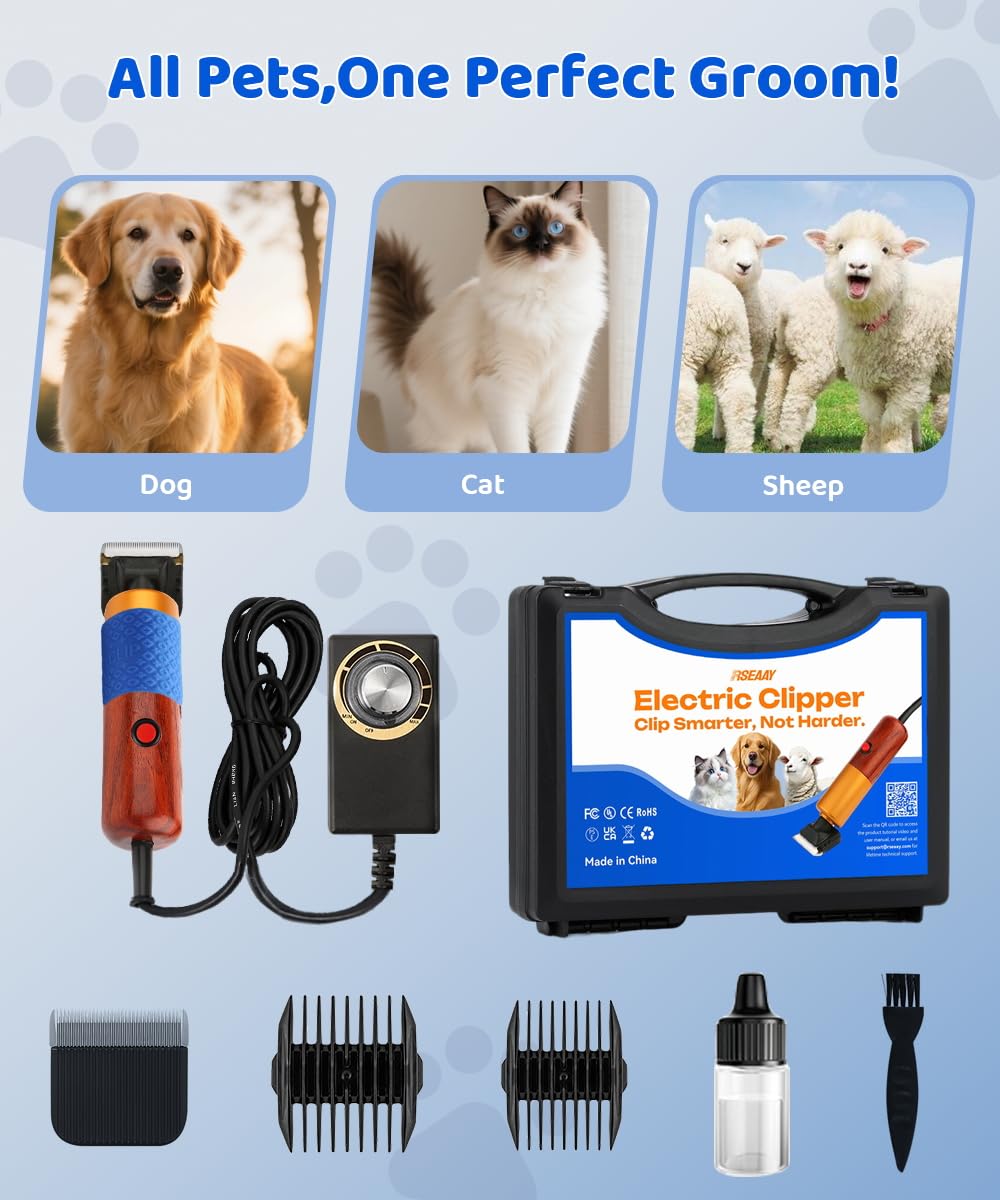 Rseaay grooming in use with dog demonstrating ergonomic setup.