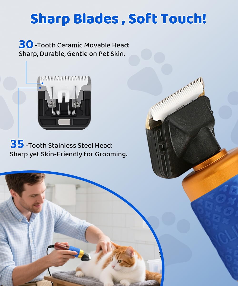 Rseaay stepless speed control dial enabling precise coat handling across breeds.