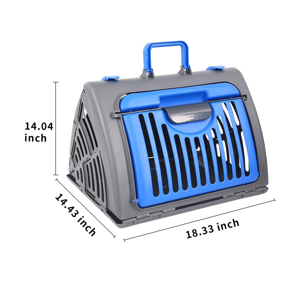 RSSLygaeonix foldable cat carrier in blue for easy compact storage.