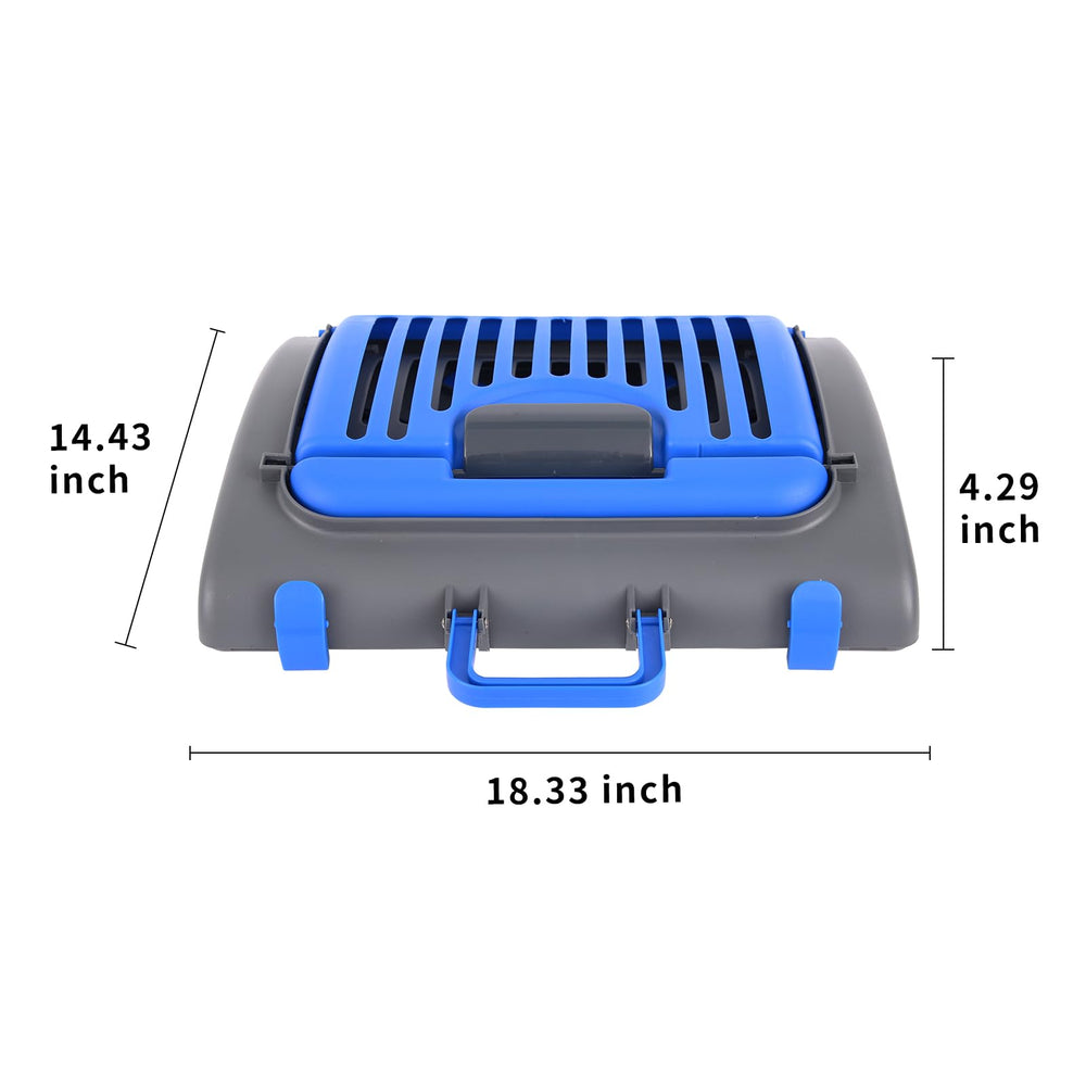 RSSLygaeonix hard plastic cat carrier blue, durable for everyday travel.