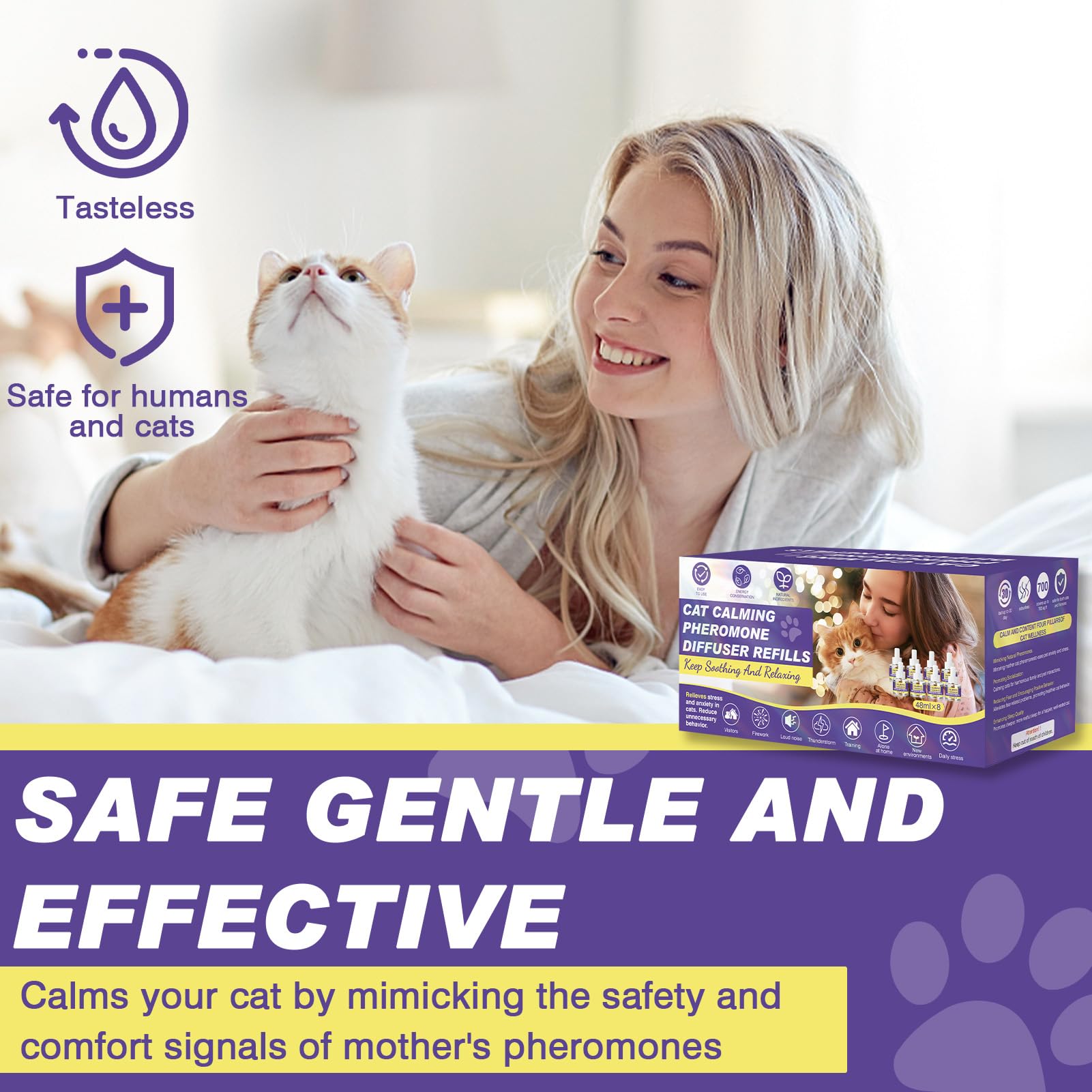 RUAKPL cat diffuser refill bottles stacked neatly for long-term supply