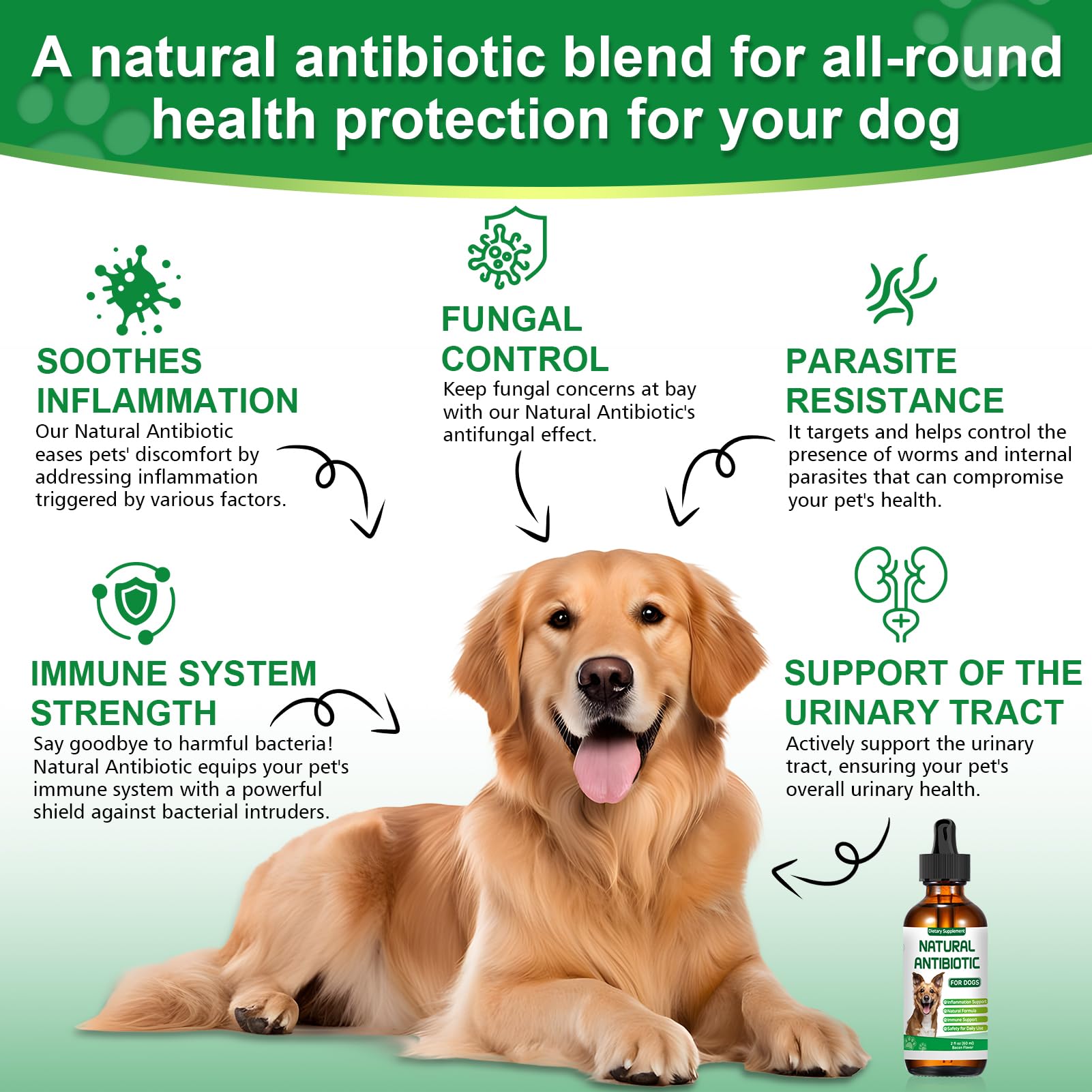 RUAKPL dog antibiotics dropper enables easy, weight-based dosing.