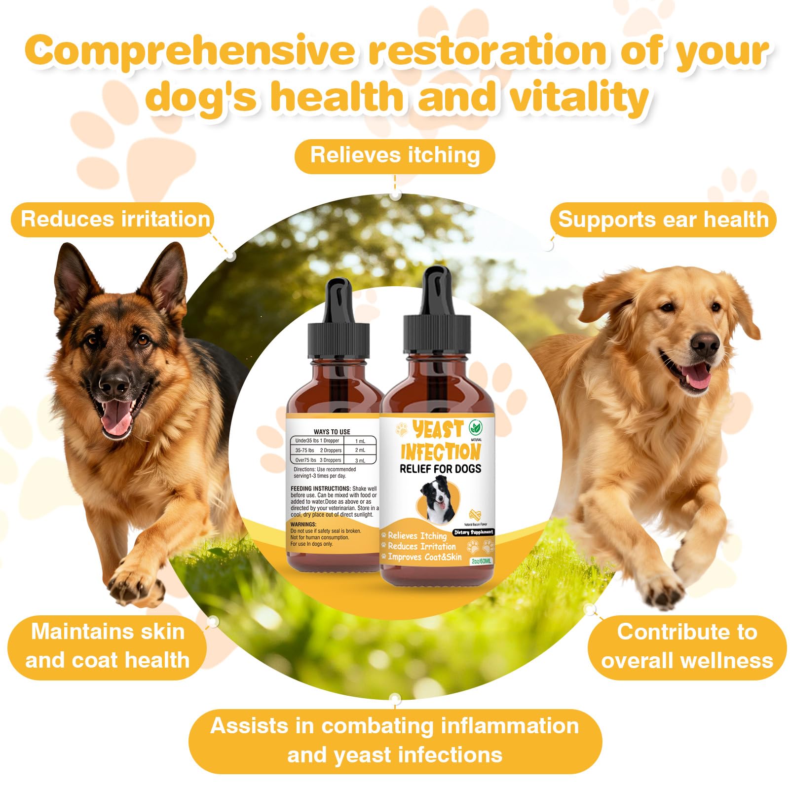 RUAKPL dosis en alimento, perro recibiendo tratamiento de forma fácil