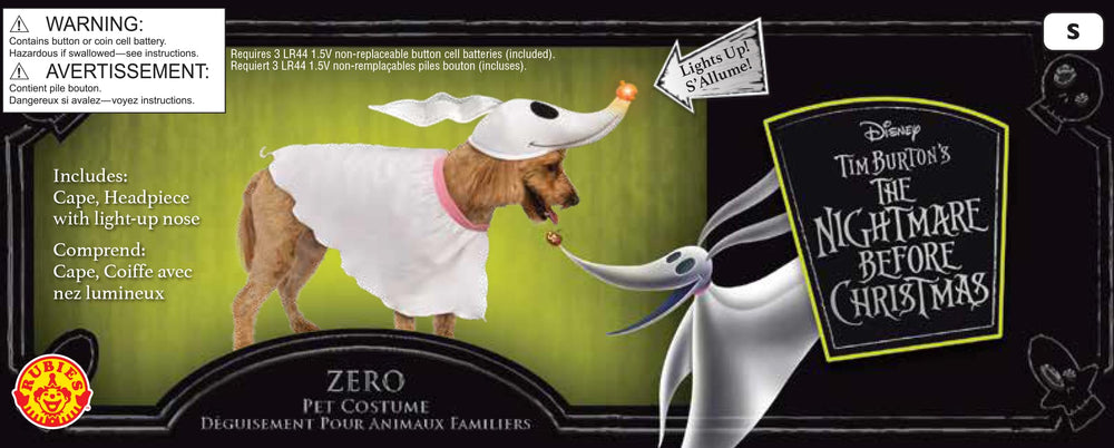 Rubies Disney Zero packaging and batteries included for immediate wear.