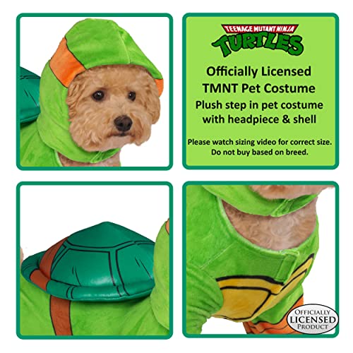 Rubies TMNT pet costume full outfit shown on a pet for playful cosplay.