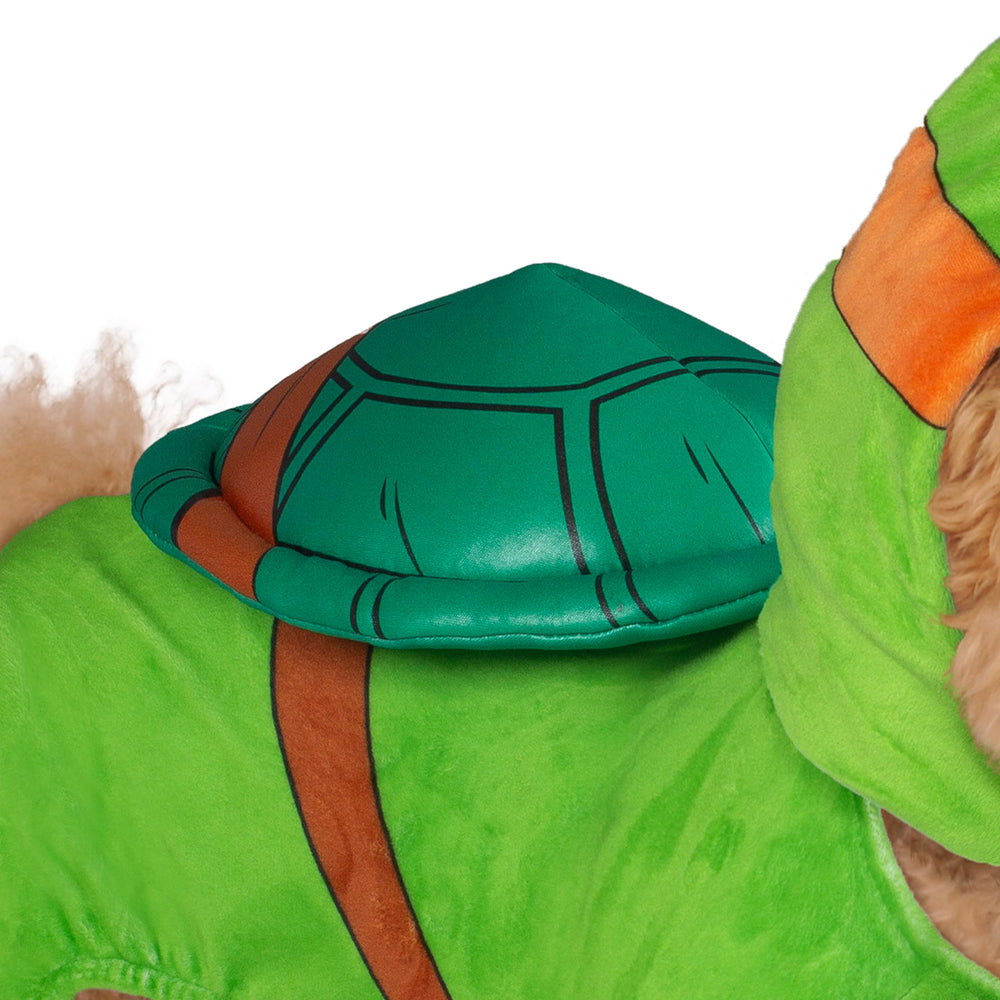 Rubies TMNT pet costume closeup shows soft fabric for comfy wear.
