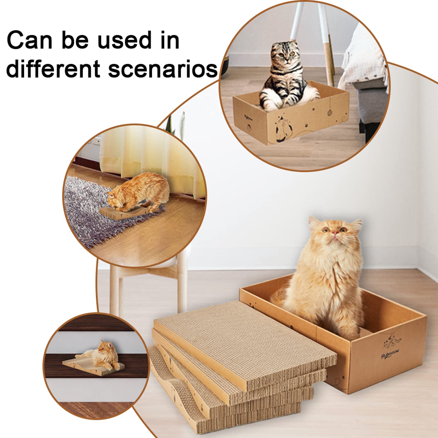 RUBMEOW furniture-protection scratching board emphasizes claw-safe outlet for furniture.