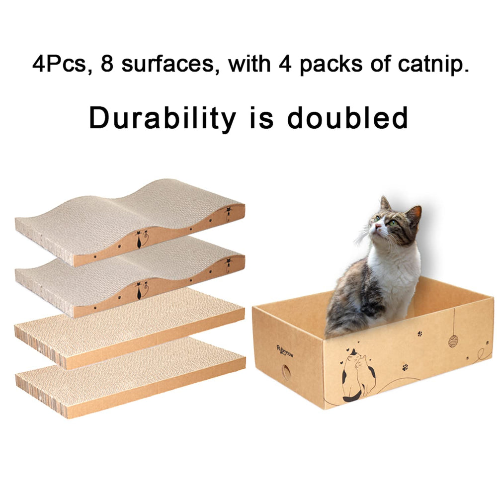 RUBMEOW durable scratcher pack ideal for single or multiple cats.