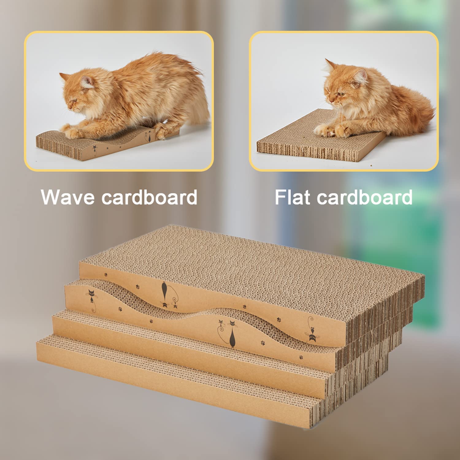 RUBMEOW recyclable corrugated paper material demonstrates eco-friendly composition.