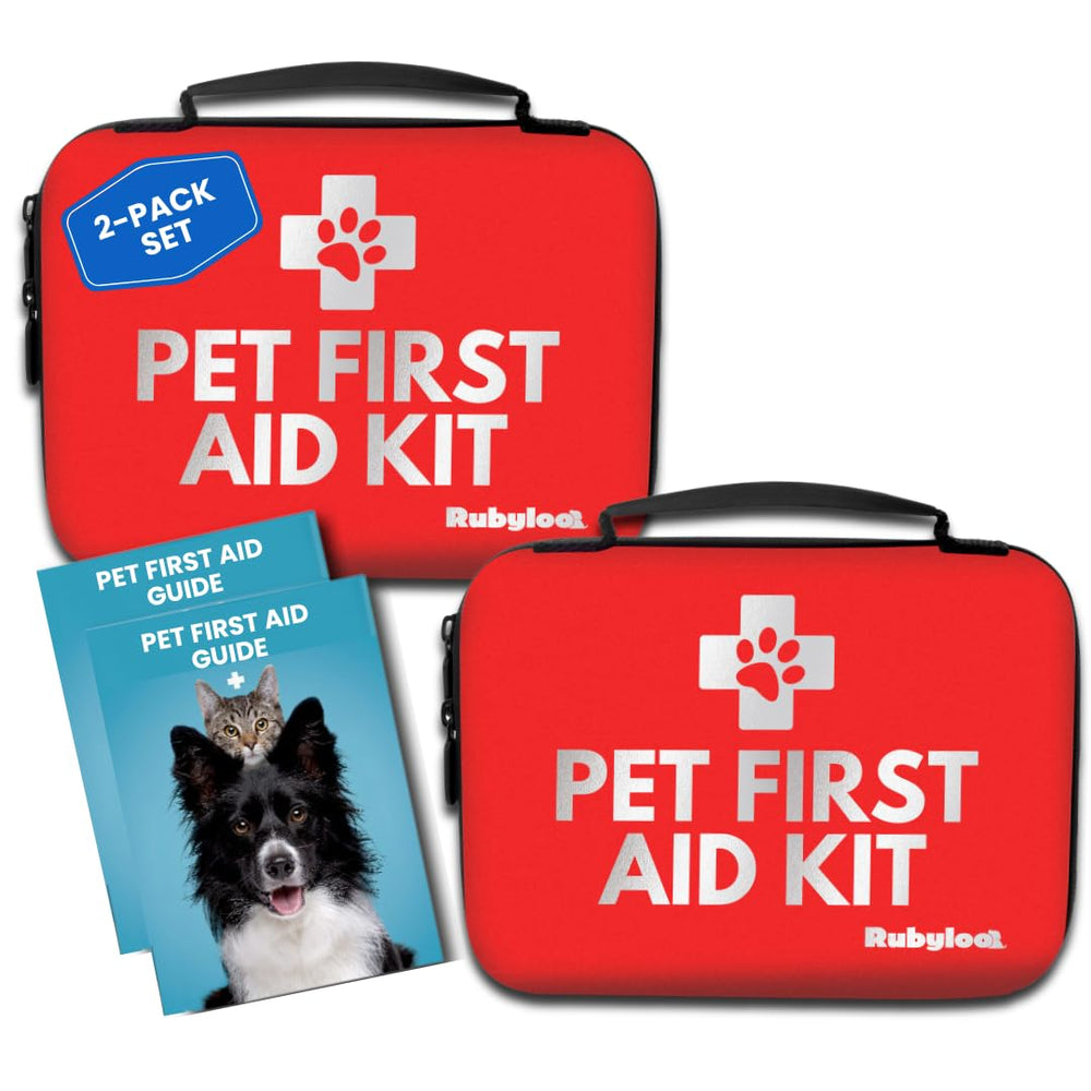 Rubyloo dog first aid kit 2-pack cover demonstrates a durable, travel-ready case.