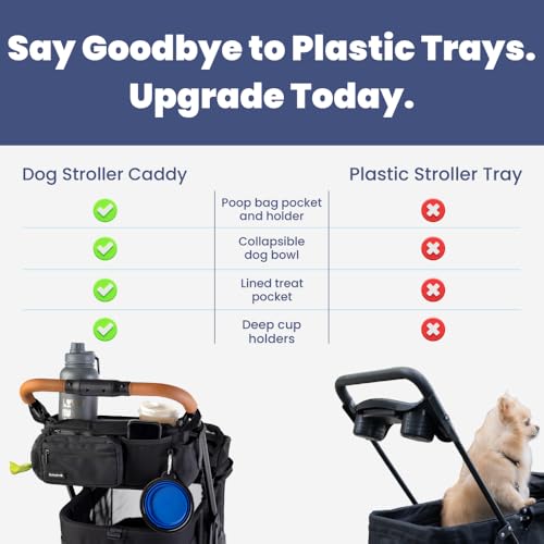 Rubyloo dog stroller caddy treat pocket keeps snacks within reach on the go.