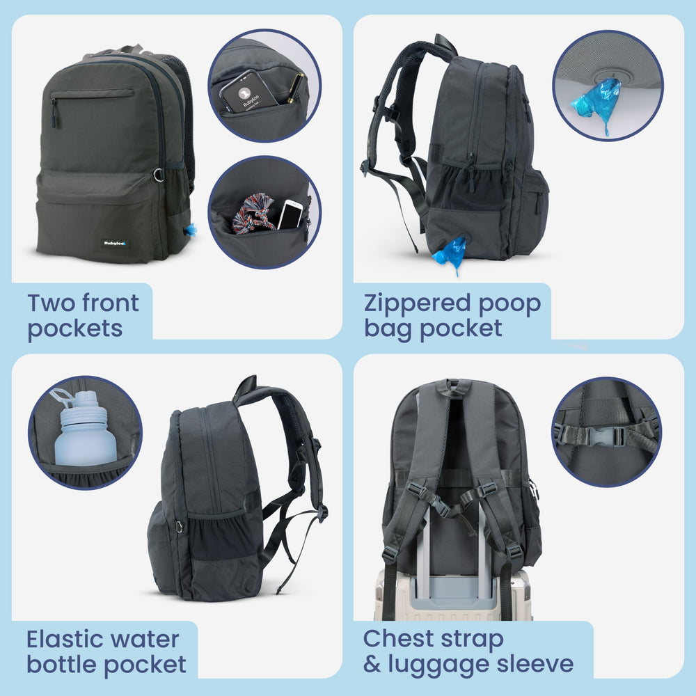 RubyLoo dog travel backpack breathable back panel enhances comfort during long trips