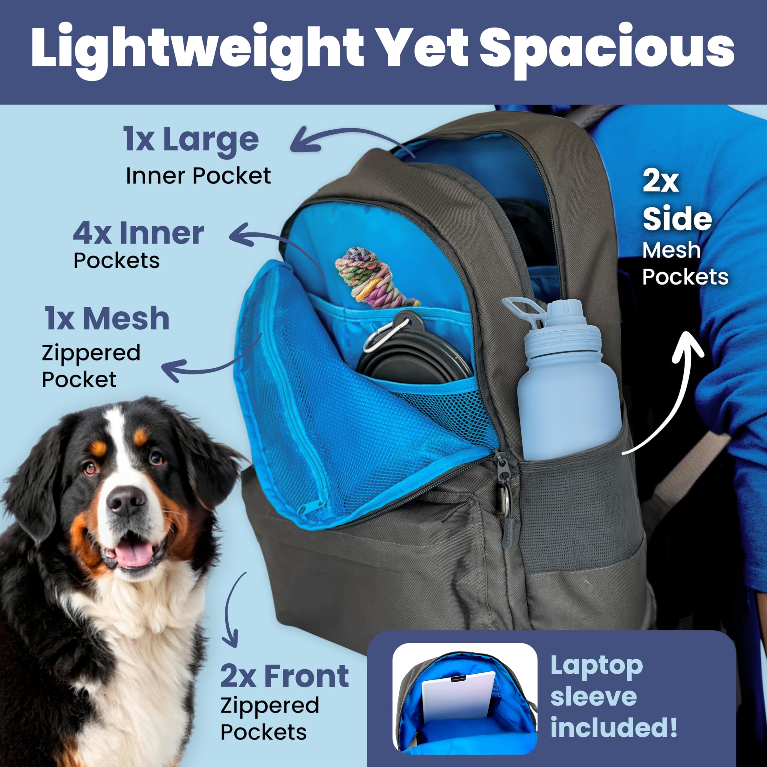 RubyLoo dog travel backpack durable water resistant fabric withstands outdoor use