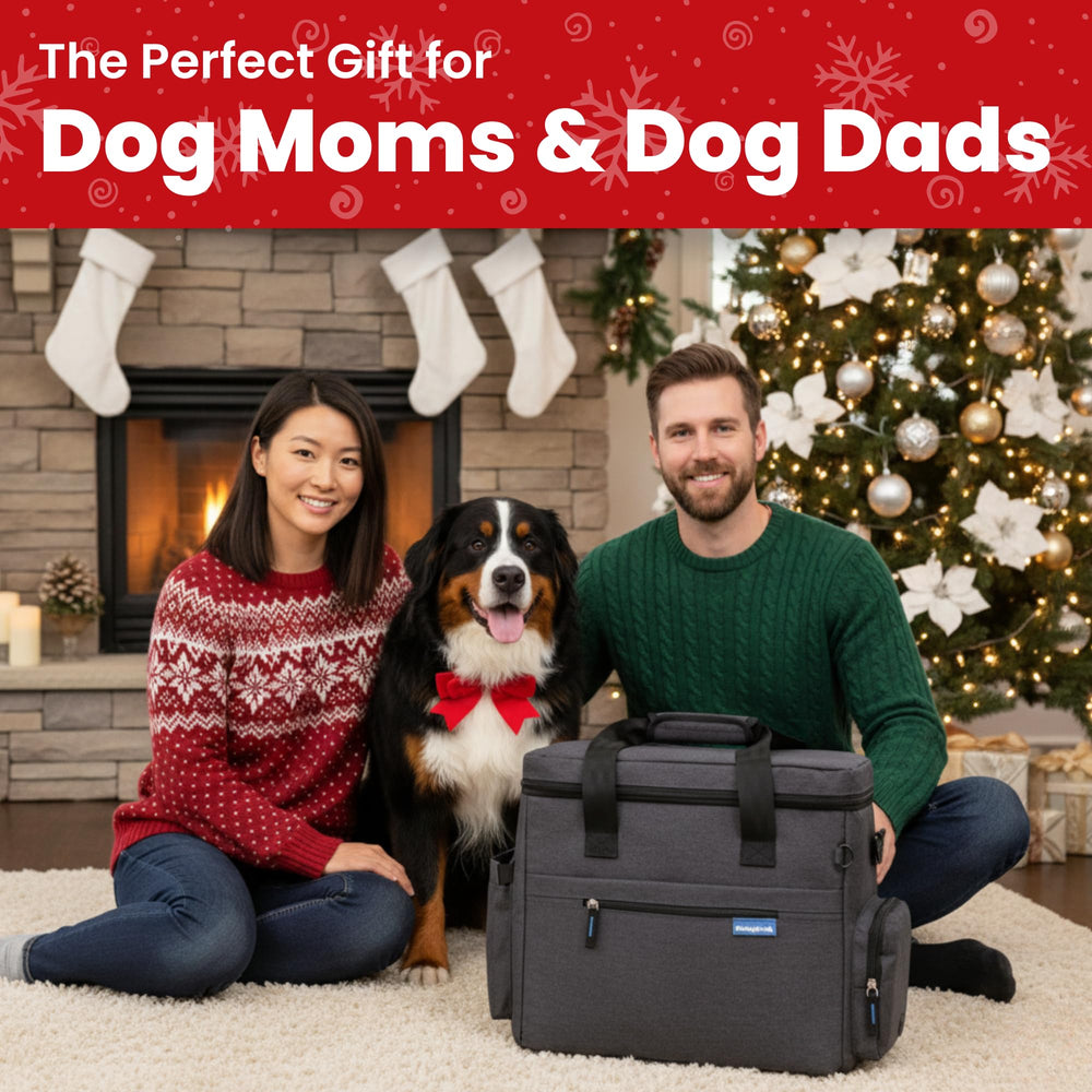 Rubyloo Doggy Bag charcoal open compartments demonstrate easy access.