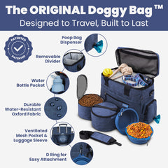 Rubyloo Doggy Bag food containers keep meals clean and organized on hikes and flights.