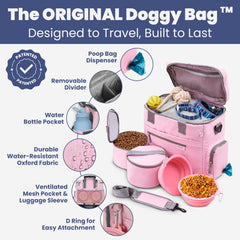 Rubyloo Doggy Bag pockets and dividers in Lt Pink for tidy gear separation