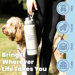 Rubyloo leak-proof chug lid ensuring clean, slobber-free sips during outings