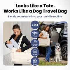 Rubyloo puffer dog travel bag beige 9-pocket organizer for easy on-the-go.