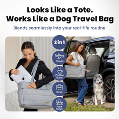 Rubyloo puffer bag grey top view emphasizing gift-ready tote for everyday dog mom use