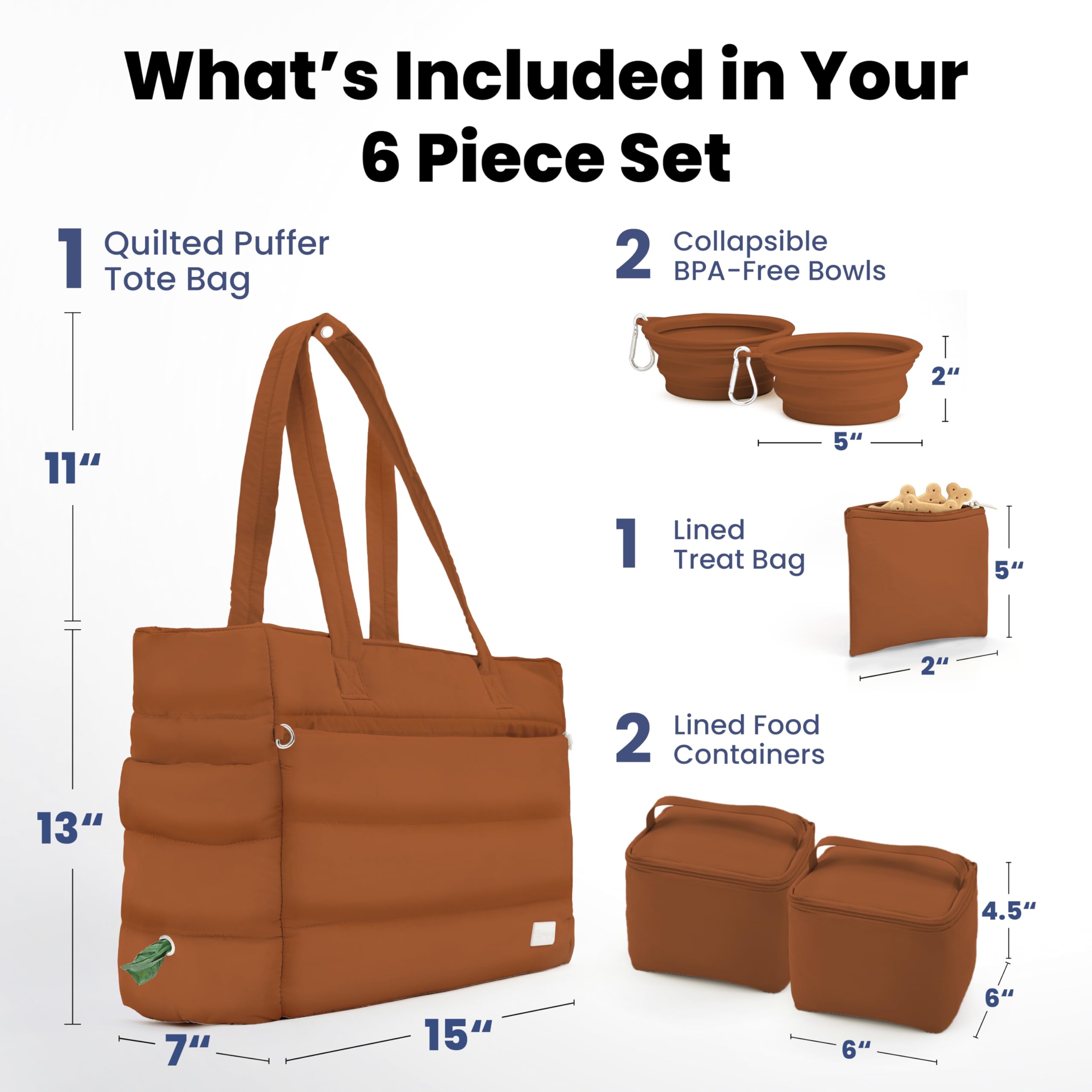 Rubyloo Puffer Tote highlights 9 pockets for essentials.