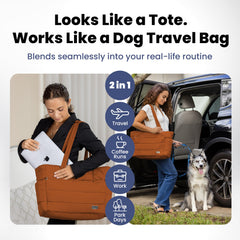 Rubyloo Puffer Tote features poop bag pocket for quick cleanups.