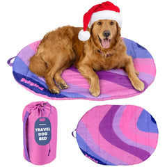 Rubyloo travel dog bed folded for compact packing