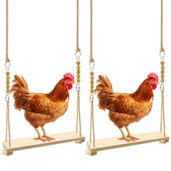 RubyQ chicken swing toy packaged for easy coop enrichment.