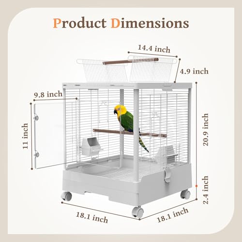 Ruexue Clear View bird cage assembly-ready design for quick setup.