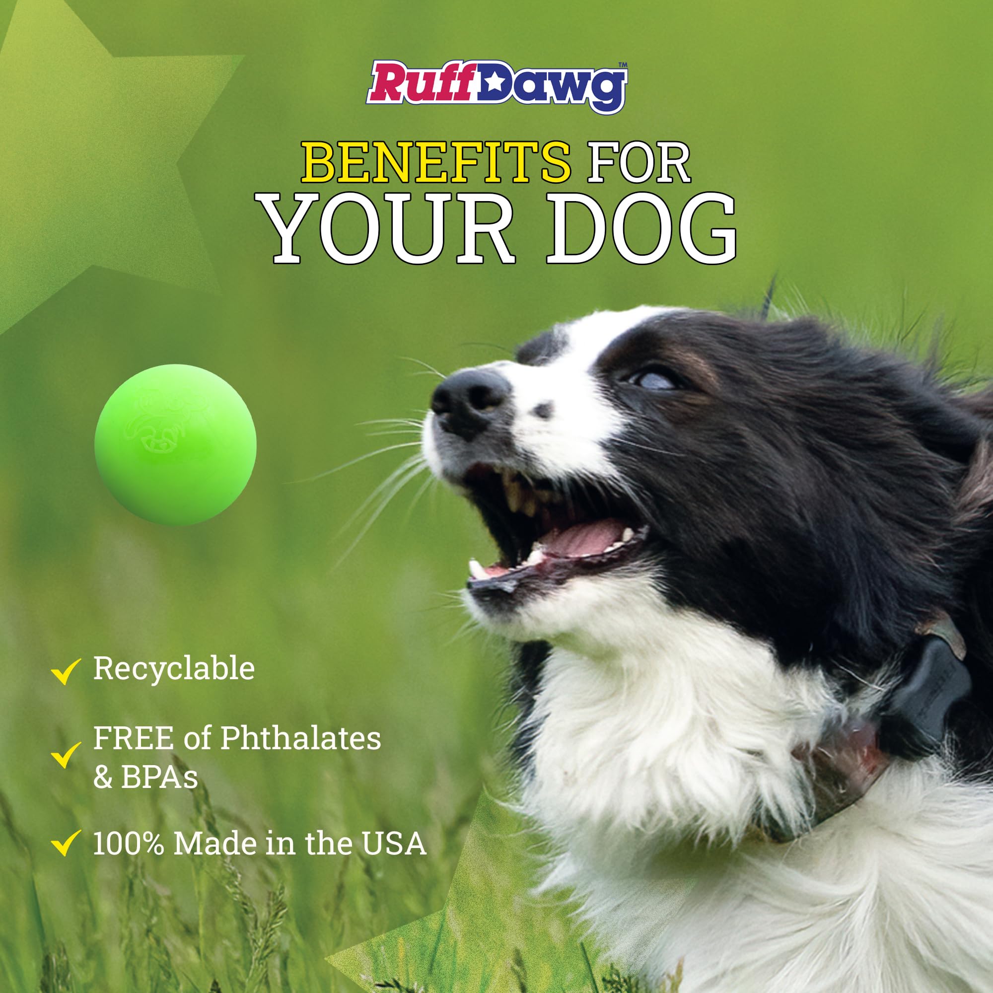 Ruff Dawg Ball XL closeup durable rubber demonstrates strong chew resistance