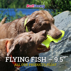 Ruff Dawg Flying Fish diseño divertido que invita a la persecución.