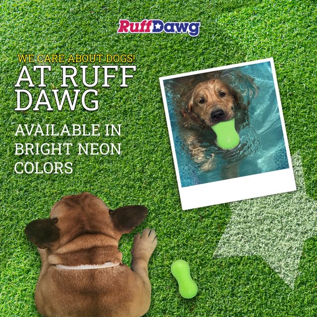 Ruff Dawg GummyBear Crunch floats in water for pool or beach fetch adventures