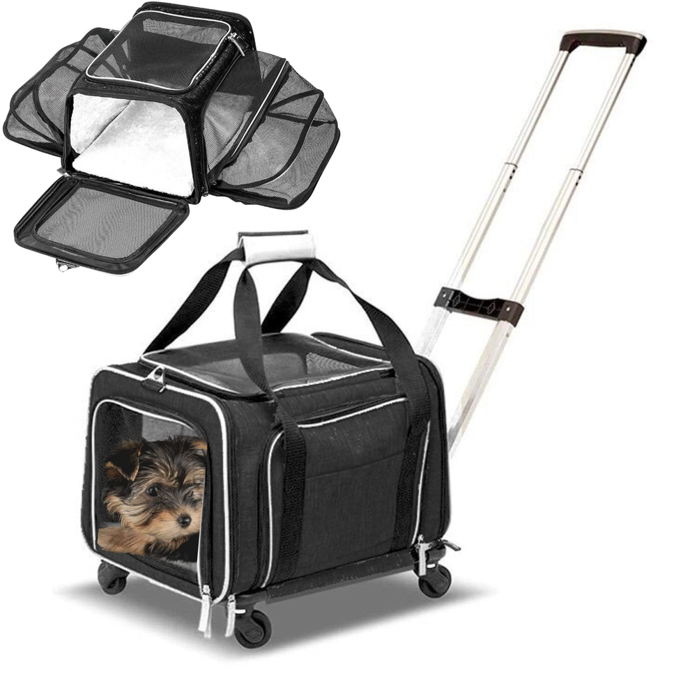 RUFF LIFE 101 airline-approved expandable carrier under-seat with wheels for easy travel