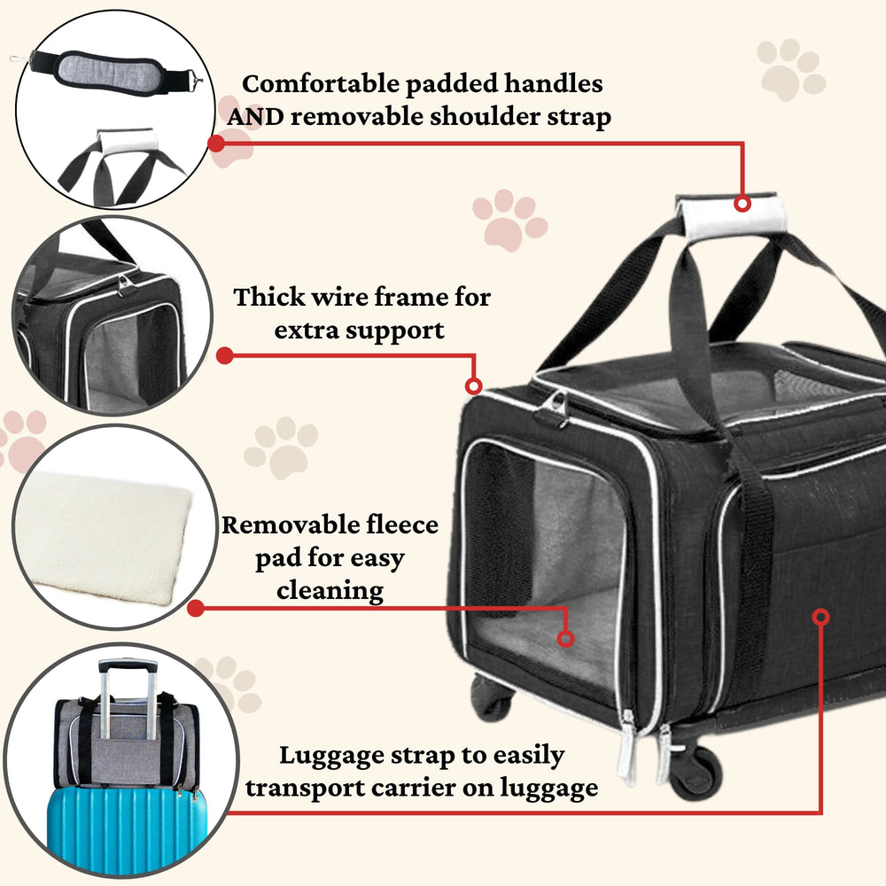 RUFF LIFE 101 two-sided expansion offers extra space during trips with visibility