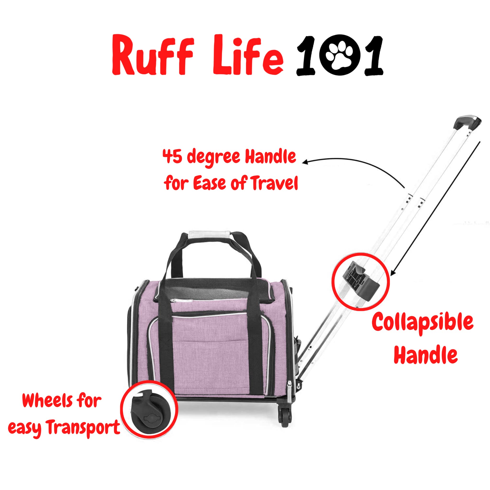 RUFF LIFE 101 wheel and trolley system demonstrates smooth, effortless rolling during travel