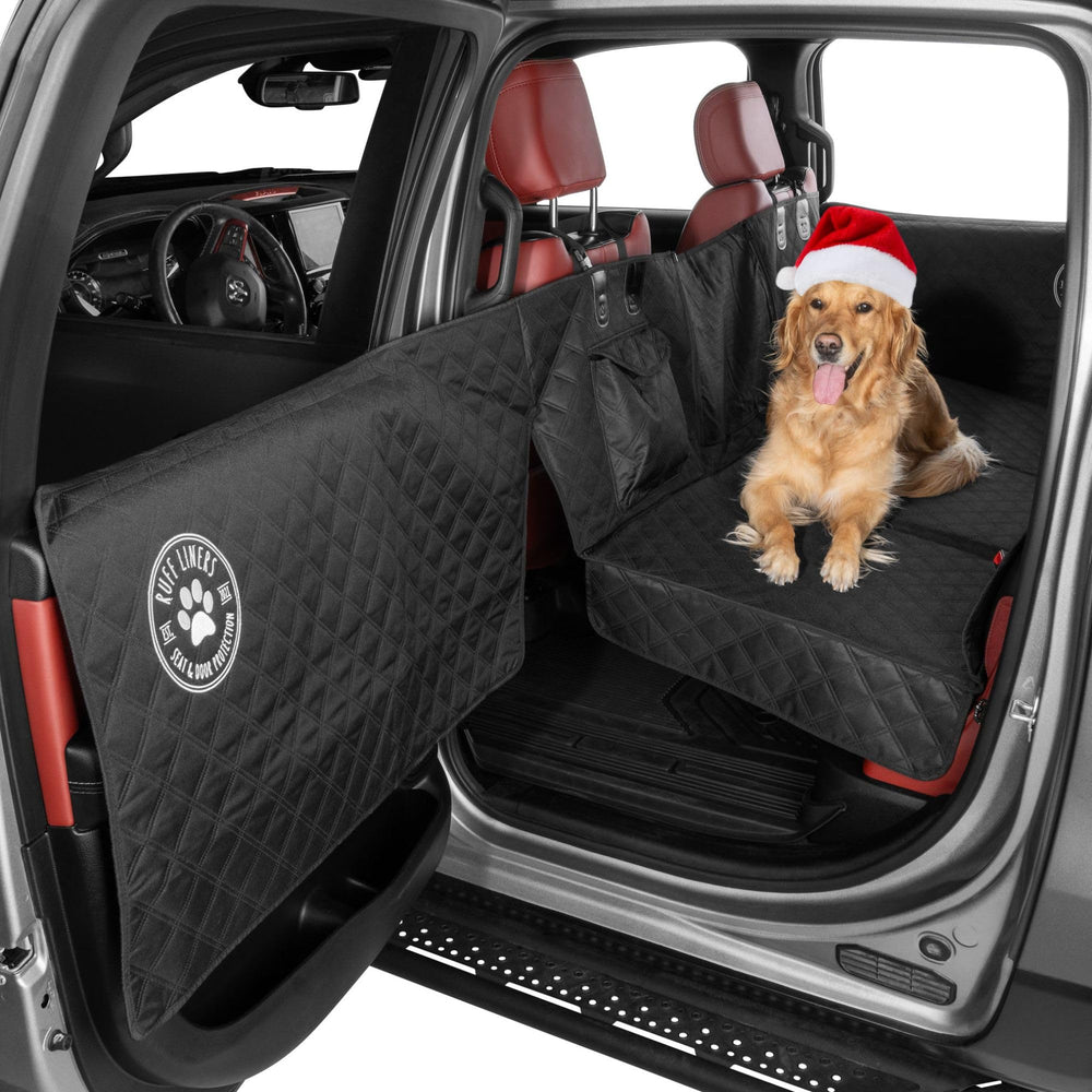 Ruff Liners Medium back seat extender dog-space layout enables relaxed travel.