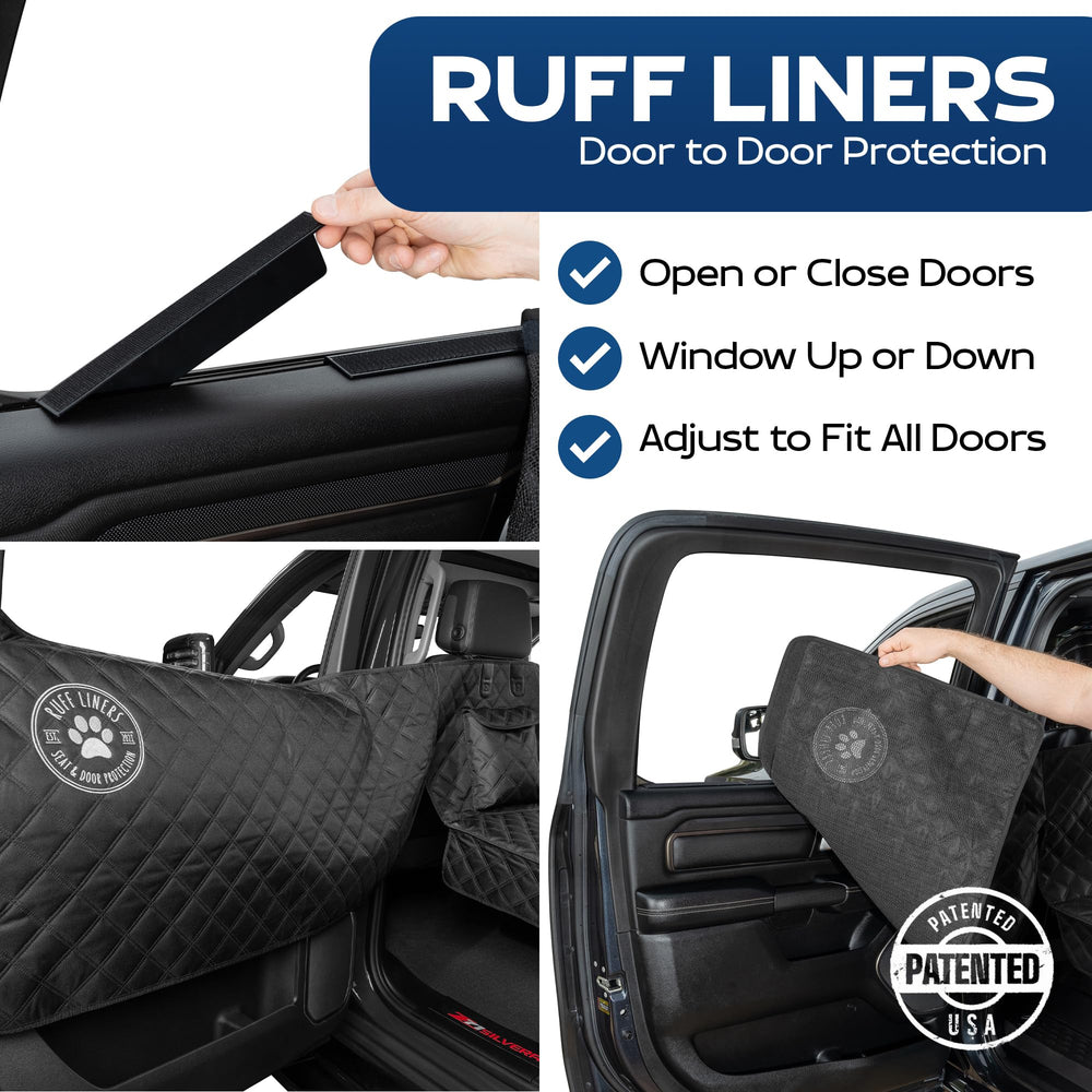 Ruff Liners Medium back seat extender hard-bottom provides stable space for dogs.