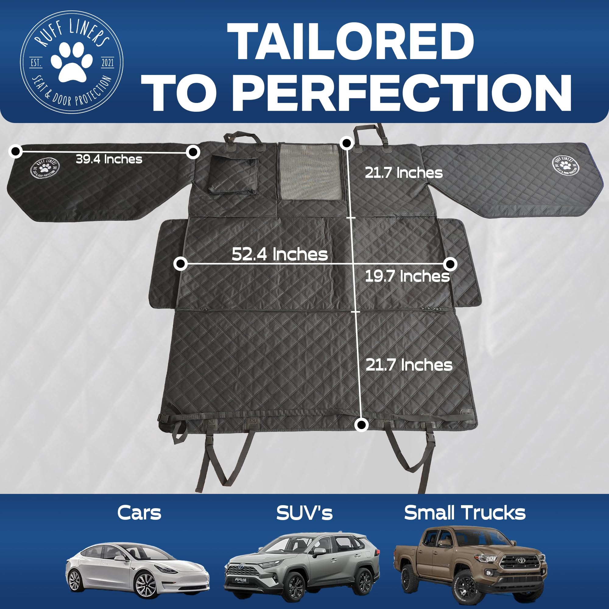 Ruff Liners Medium Seat Cover easy install with secure anchors for a snug fit.