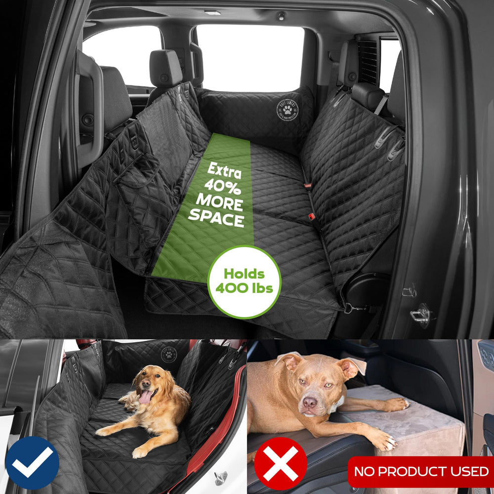 Ruff Liners Storage pouch back-seat extender enables organized travel essentials.