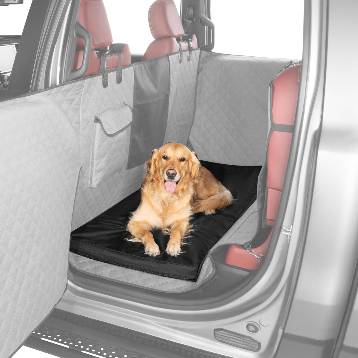 Ruff Liners truck back-seat dog bed foam supports joints on long rides.